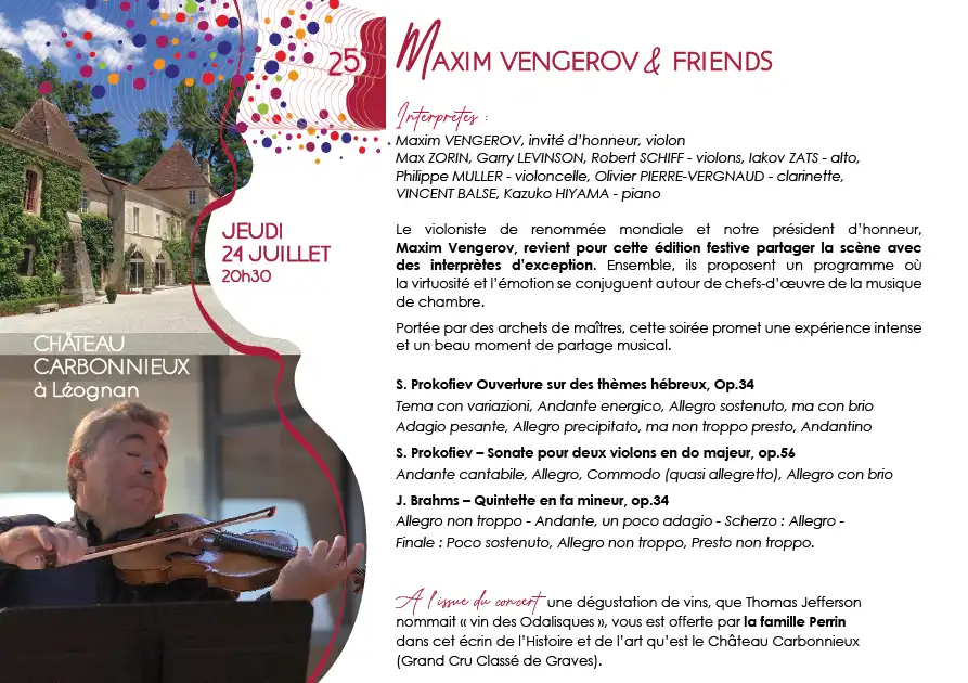 Programme RMIG-2025 Château Carbonnieux Maxim Vengerov